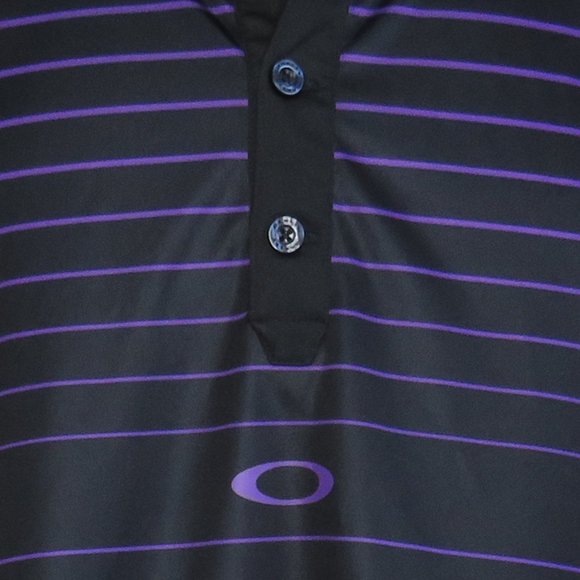 Oakley* Men's Short‎ Sleeve 3 Button Down Straight Hem Stripe Polo Shirt~ XXL - Picture 12 of 13